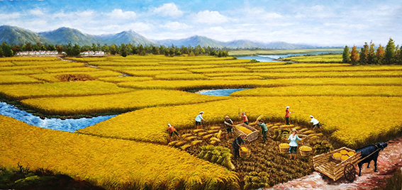 陈瑞琪作品《收获》  规格：138×69cm  2021年
